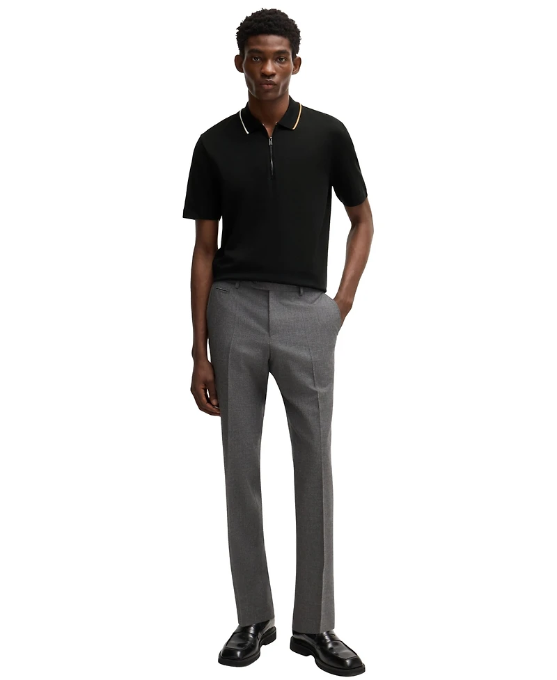 Boss by Hugo Men's Zip-Neck Interlock Polo