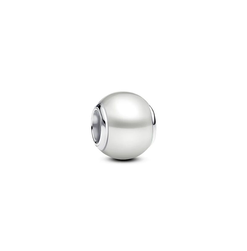 Pandora Round White Lacquered Sterling Silver Charms
