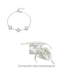 Adornia Silver White Mother of Pearl Flower Bracelet