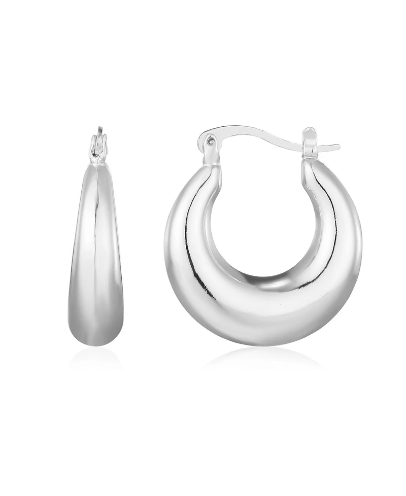 Adornia Silver Domed Hoop Earrings