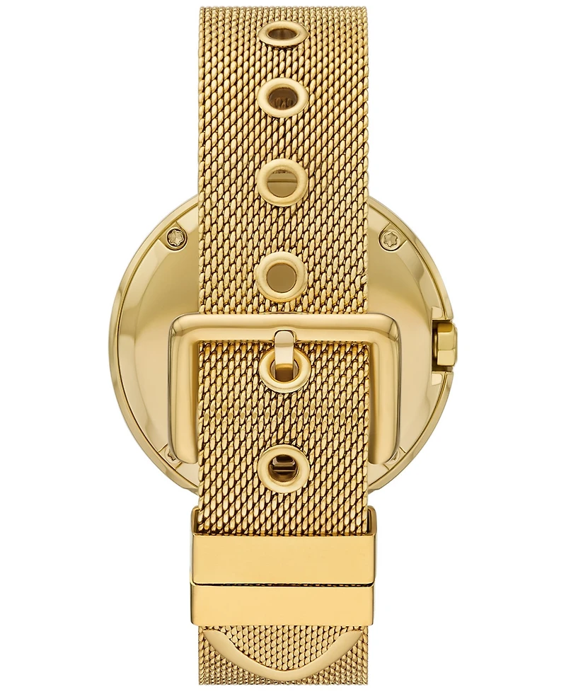 Tory Burch Women's The Pierced Gold-Tone Stainless Steel Mesh Bracelet Watch 36mm