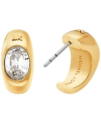 Michael Kors 14K Gold-Plated Brass Oval Stone Hoop Earrings
