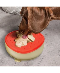 P.t. Supply Co. Red Small Strawberry Shaped Silicone Pet Bowl with Non-Slip Suction Base