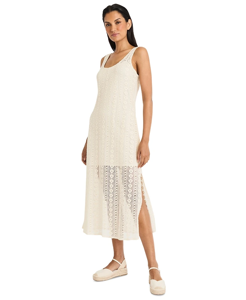 The Good Journey Women's Cotton Crochet Sleeveless Maxi Dress
