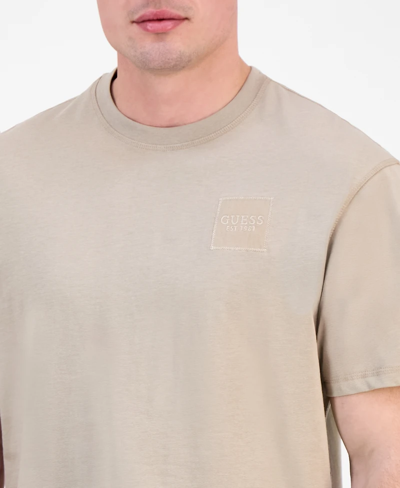 Guess Men's Relaxed Fit Short Sleeve Chest Patch Crewneck T-Shirt