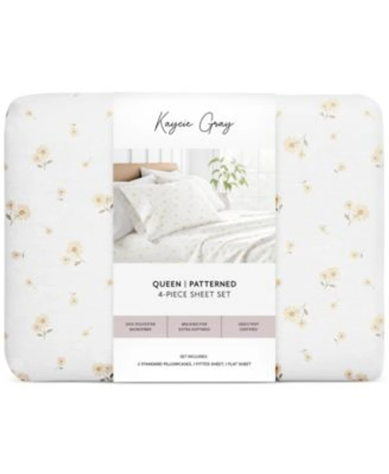 Kaycie Gray Printed Microfiber Sheet Sets