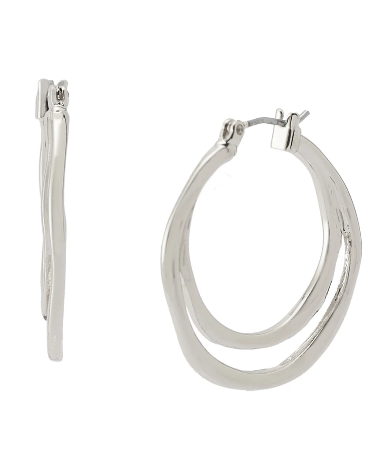 Robert Lee Morris Soho Sculpted Double Row Hoop Earrings