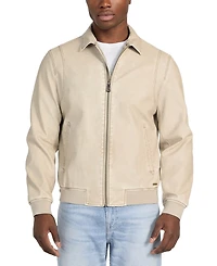 Guess Men's Aviator Relaxed-Fit Faux-Leather Bomber Jacket