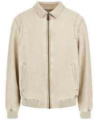 Guess Men's Aviator Relaxed-Fit Faux-Leather Bomber Jacket