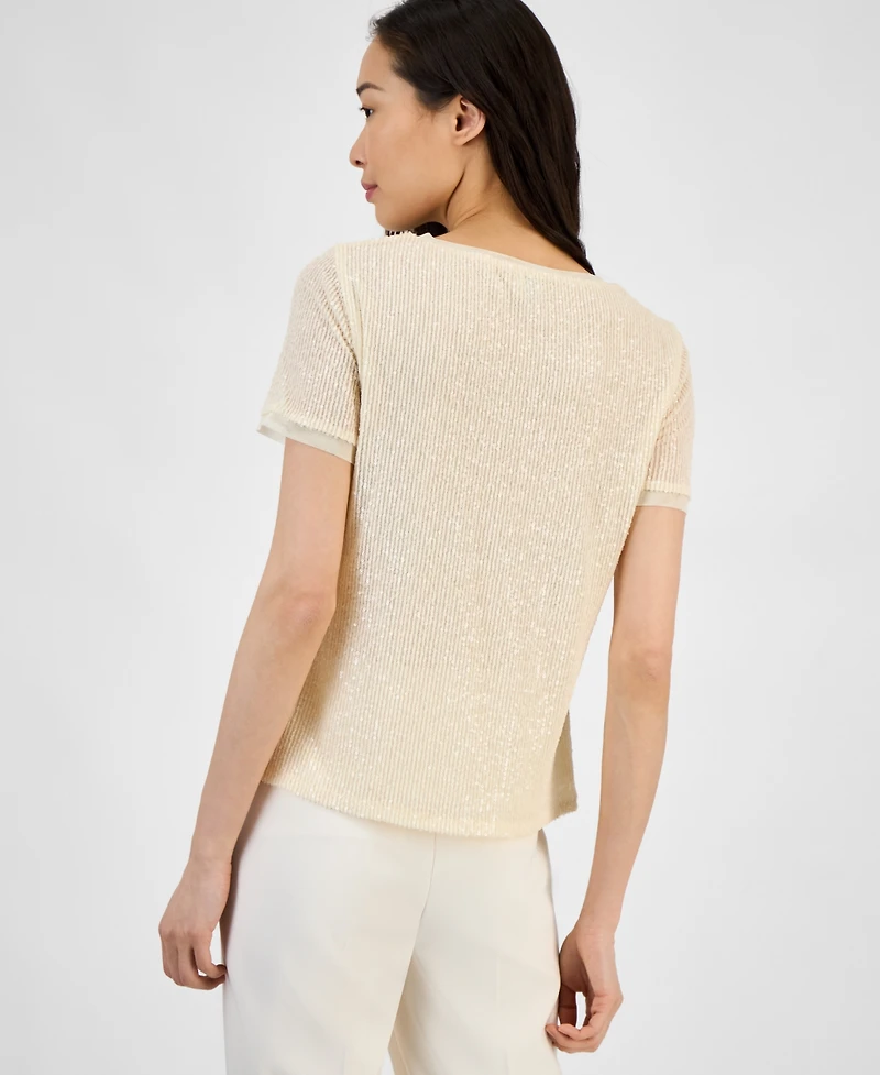 Anne Klein Women's Sequined T-Shirt