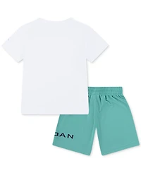 Jordan Toddler Boys 2-Piece T-Shirt and Mj Baseline Mesh Shorts Set