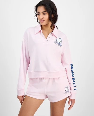 Grayson Threads, The Label Juniors' Collared Hello Kitty Sweatshirt