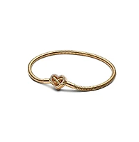Pandora 14K Gold-Plated Sparkling Infinity Heart Clasp Snake Chain Bracelet