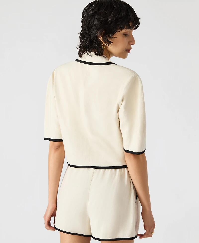 Steve Madden Women's Fable Tipped Short-Sleeve Blazer