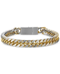Esquire Men's Jewelry Two-Toned Curb Link Chain Bracelet, Exclusively for Macy's