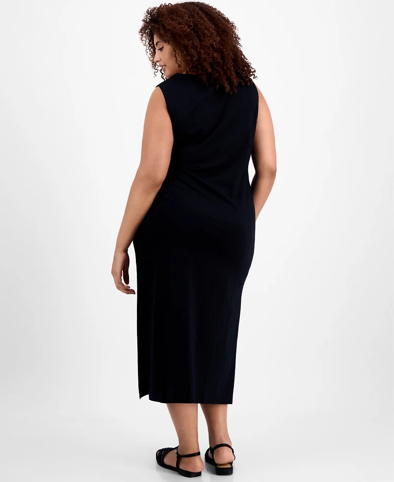 On 34th Trendy Plus Side-Tie Midi Dress, Exclusively at Macy's