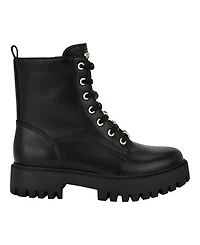 Guess Women's Fionaa Charms Lace-Up Lug Sole Combat Boots