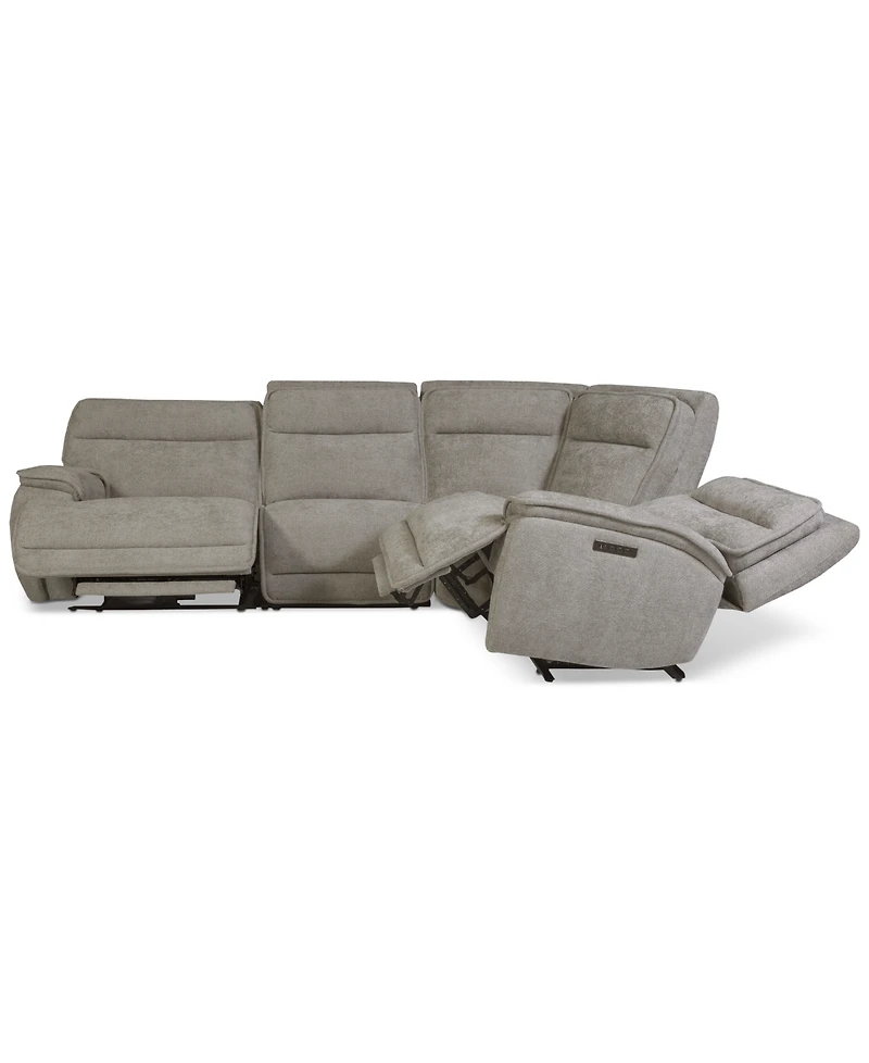 Ozryn 4-Pc. Fabric Sectional with 2 Power Motion Chairs, Exclusively at Macy's