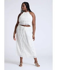 Eloquii Women's Ruched Tiered Maxi Skirt