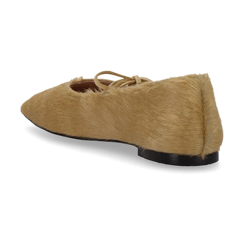 Sway Soft Beige Leather Ballet Flats