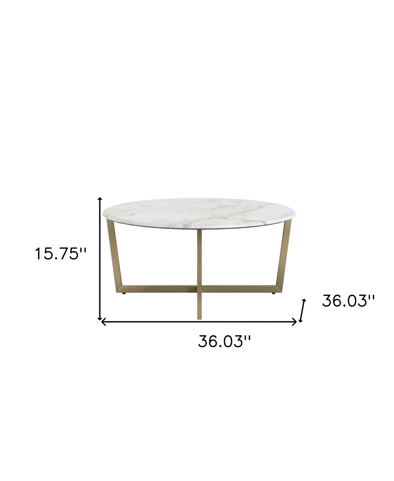 Metal Round Coffee Table for Modern Living Room or Office Decor
