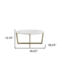 Metal Round Coffee Table for Modern Living Room or Office Decor