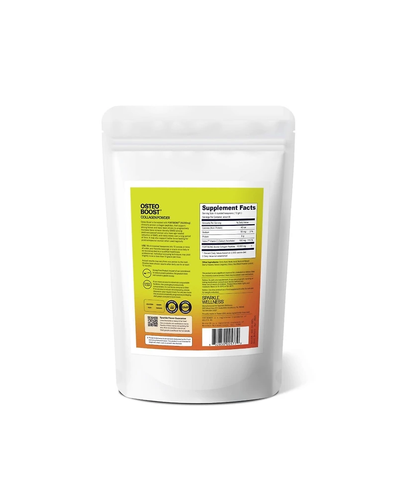 Osteo Boost Mixed Berry (30 Serves) | Powder Supplement Fortibone Bioactive Collagen Peptides Buffered Vitamin C Nutra-c