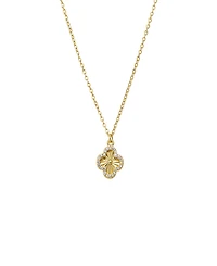 By Adina Eden Pave Outlined Ridged Clover Pendant Necklace
