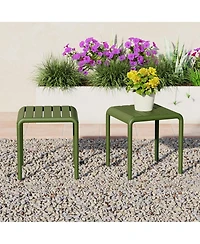 Plastic Modern Outdoor Patio Accent Side Tables (Set of 2)