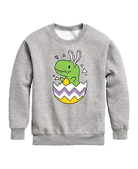 Hybrid Toddler Boys Happy Easter Dino Egg Graphic Fleece Sweatshirt