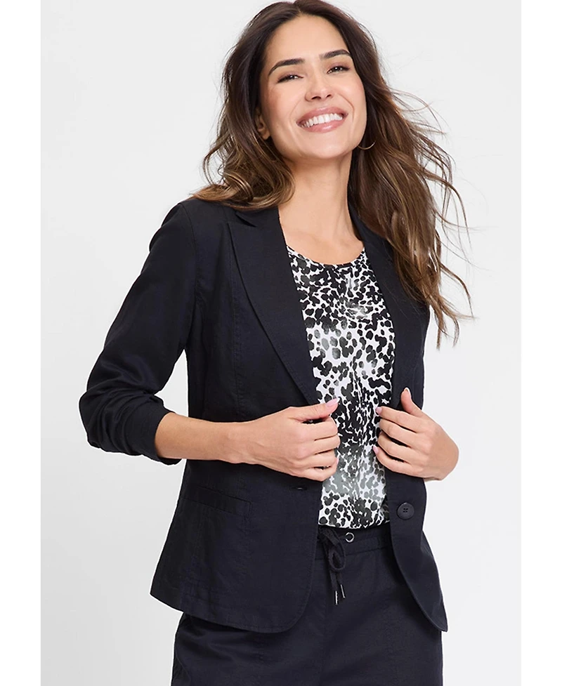 Olsen Women's Cotton Linen Blazer