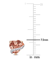 Morganite (1-1/3 ct. t.w.) & Diamond Accent Heart Stud Earrings in Rose-Plated Sterling Silver