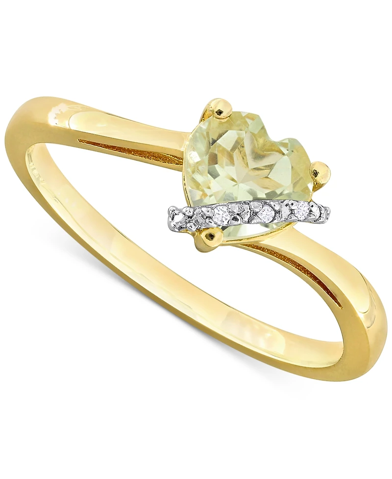 Gemstone Heart Ring Sterling Silver