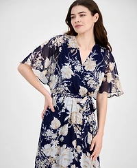 Sandra Darren Women's Surplice-Neck Chiffon Midi Dress