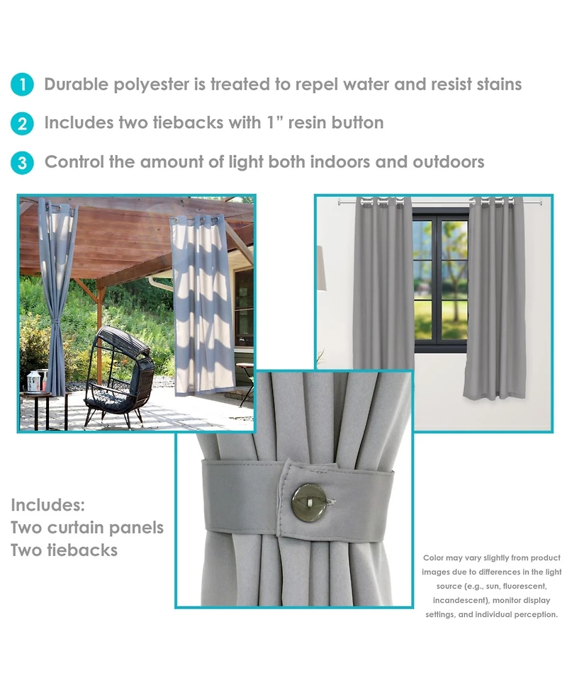 Simple Styles Indoor/Outdoor Curtain Panels with Grommet Tops