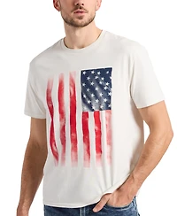 Men's Tusaf Short Sleeve American Flag Graphic Crewneck T-Shirt