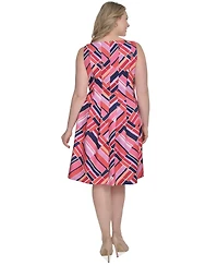 Vince Camuto Petite Printed Square-Neck Scuba Dress