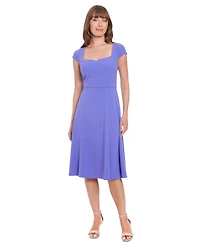 London Times Women's Sweetheart-Neck Cap-Sleeve Dress