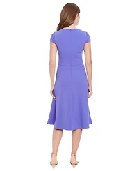 London Times Women's Sweetheart-Neck Cap-Sleeve Dress