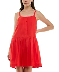 Taylor Petite Pintuck Square-Neck Mini Dress
