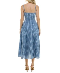 Taylor Petite Sweetheart-Neck Embroidered Midi Dress