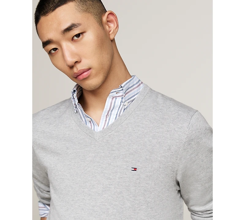 Tommy Hilfiger Men's Essential Solid V-Neck Sweater
