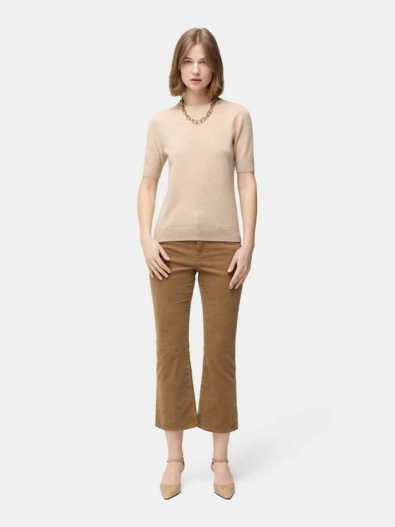 Gobi Cashmere Women's Organic Color Crew Neck Top