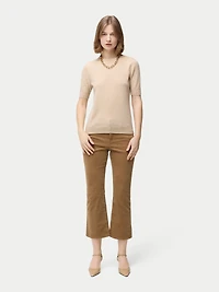 Gobi Cashmere Women's Organic Color Crew Neck Top