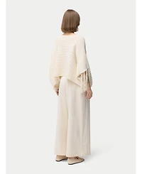 Gobi Cashmere Women's Fringed Sleeve Cashmere Poncho