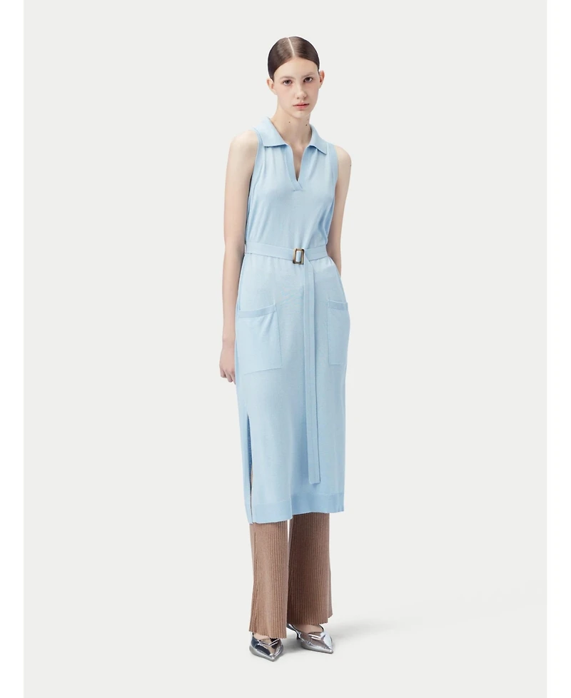 Gobi Cashmere Women's Sleeveless Silk Polo Dress