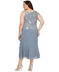 Alex Evenings Plus Sequin Jacket & Midi Dress