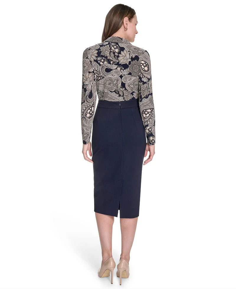 Tommy Hilfiger Women's Printed Long-Sleeve Knit Blouse