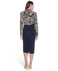 Tommy Hilfiger Women's Printed Long-Sleeve Knit Blouse