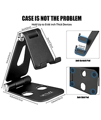 Urmust Foldable & Adjustable Phone Stand | Desktop Dock for iPhone 6-15 Max/Pro, iPad Mini 7-10'' Tablets
